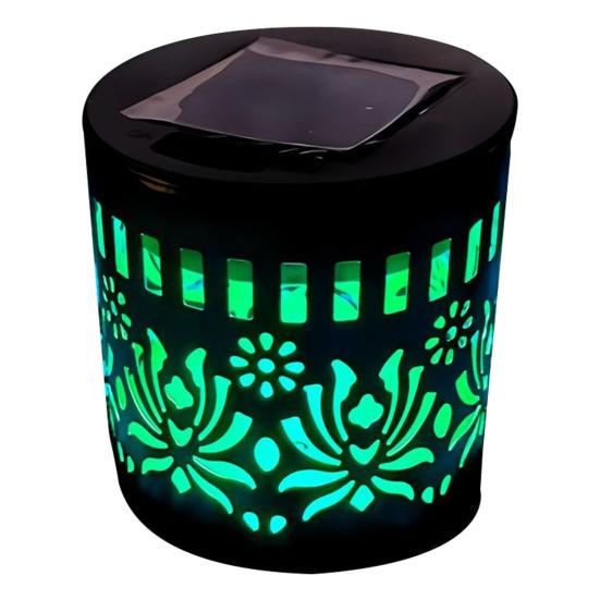 Солнечные фонари для улицы, декоративные садовые светильники на солнечных батареях с интеллектуальным датчиком, водонепроницаемые, металлические, с полым узором, для палубы, ступеней, стен