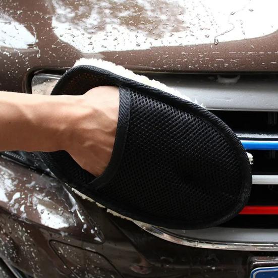Перчатки для мытья автомобиля из искусственной шерсти, утолщенные плюшевые перчатки для чистки автомобиля, салфетка для чистки автомобиля с мягкой щетиной, многофункциональная автомобильная щетка для полировки
