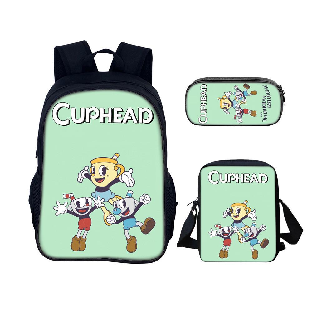 Набор рюкзаков Cuphead для школы и путешествий из нейлона с множеством отделений
