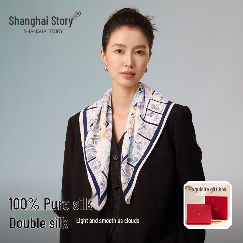 Женский квадратный шарф Shanghai Story из 100% шелка тутового шелкопряда