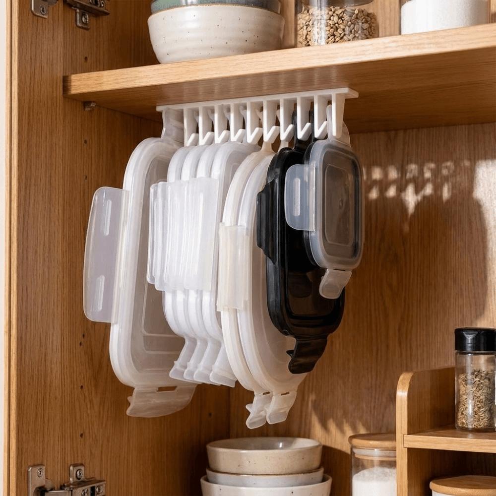 Wall Mounted Box Lid Storage Rack Mold Resistant Food Container Lid Holder for Kitchen
