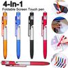 4 In 1 Multifunctional Foldable LED Light Mobile Phone Rack Touch Ballpoint Pen
