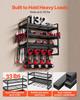 Power Tool Organizer Wall Mount, 4-Layer Storage Rack with 4 Drill Holders, Tools Holder and Storage Rack with Screwdriver Holder, Garage Tool