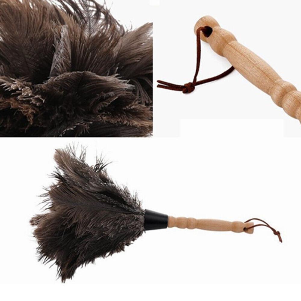 Duster Wooden Hand Household Ostrich Feather Fur Brush Ostrich Feather Brush Dust Removal Duster