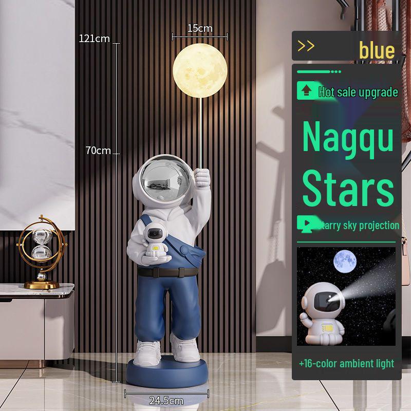 Большая фигурка космонавта с подсветкой «Звездное небо» – напольное украшение для гостиной или ТВ-тумбы, идеальный подарок на новоселье.