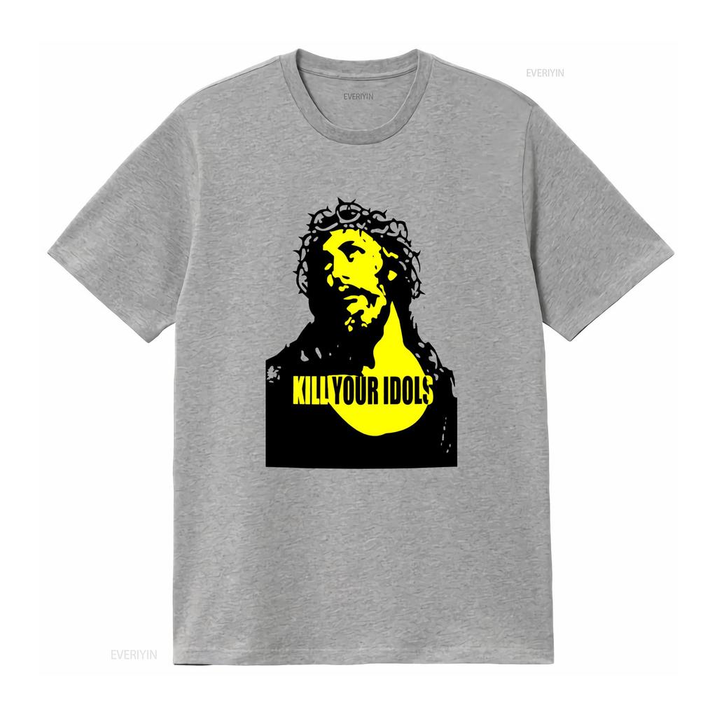 Kill Your Idols Jesus Punk Rock Music T Shirt Bold Design for Rebellious Souls vintage Washed Stylish Comfortable Unisex