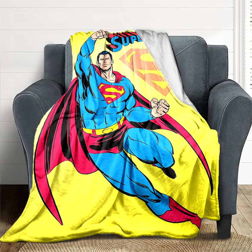 1pc Superman, superhero Flannel Throw Blanket Soft, Warm & Cozy for Couch, Bed, Office, and Travel Versatile All Season Gift, Christmas present