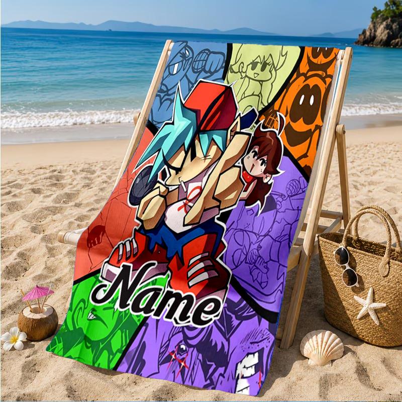 Custom Name Friday night Beach Towel Microfiber Beach Towel, Lightweight and Quick-Dry, for Summer Travel, Swimming Pool Gift