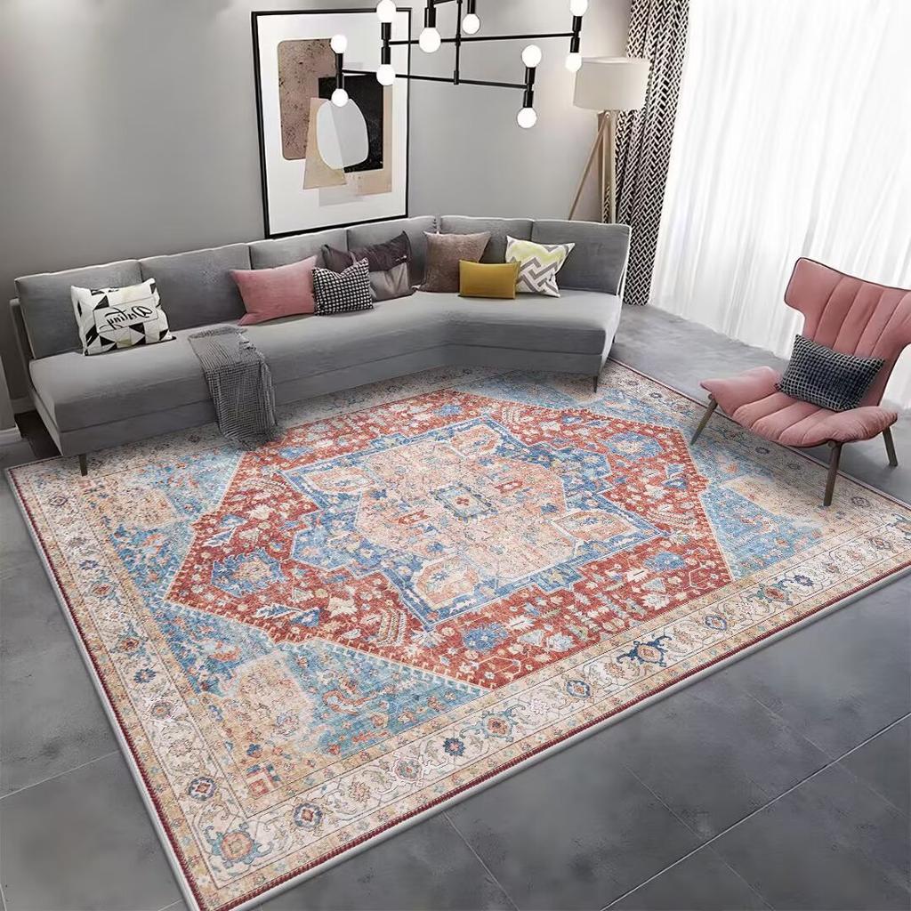 Red Persian Bedroom Carpet Bath mat Carpets for Living Room Decoration Home Boho rugs Washable Area Rug Antiskid Floor Mats