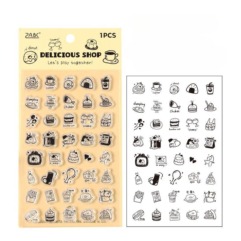 Милый набор силиконовых штампов Сладкие животные Десерт Игривые дети Печать для рукописного текста штамп Скрапбукинг DIY Декор Штампы для журналов