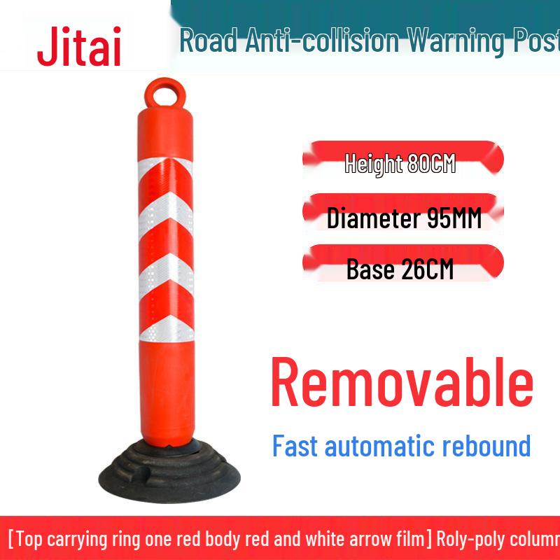 Jitai 75cm Reflective Rubber Traffic Safety Post