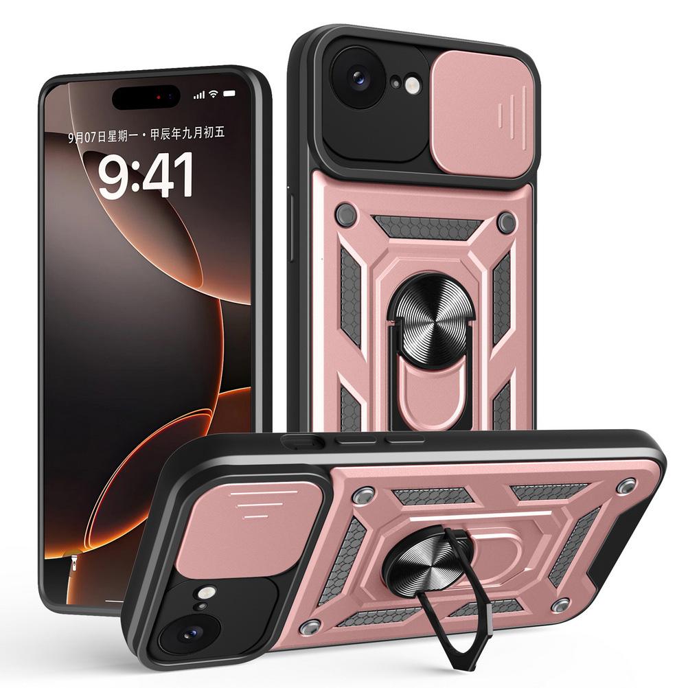 Чехол для камеры iPhone 16e iPhone 16 Pro Max 15 Plus 14 + 13 Pro 12 11 XS XR X Armor Hybrid Metal Ring Holder Back Cover