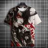 Men's and Women's Summer Fashion 3D Printing Anime Printing T-shirt Casual Polyester Round Neck Casual Short Sleeve Tees Top