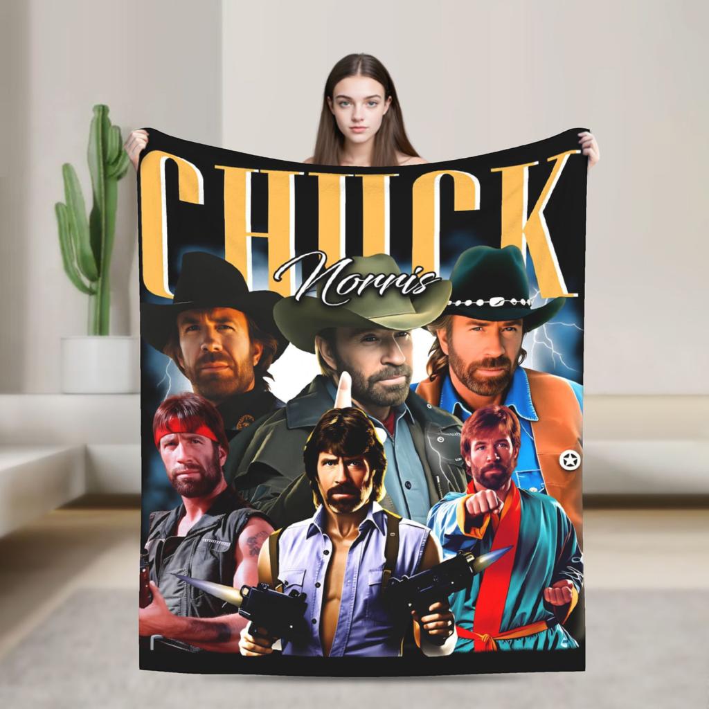 Norris Actor Vintage Poster Throw Blanket Soft Comfy Funny Blanket For Sofa Home Travel Flannel Bedspread Bed Cover