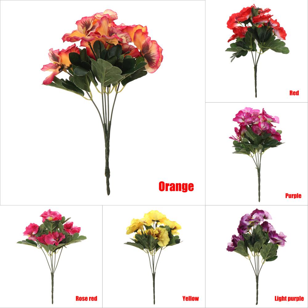 10 head Party Home Room  Wedding Artificial Silk Bouquet Pansy Flower Plant Bunch Floral Decor