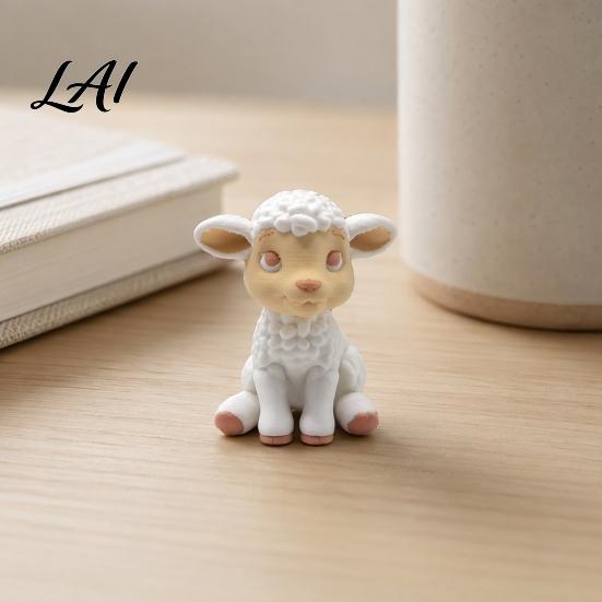 Статуэтка овцы из PLA, 3D-печатная фигурка, мини для декора стола, орнамент, сидящая лампа, скульптура, орнамент, подарок, форма для любителей животных, фигурка