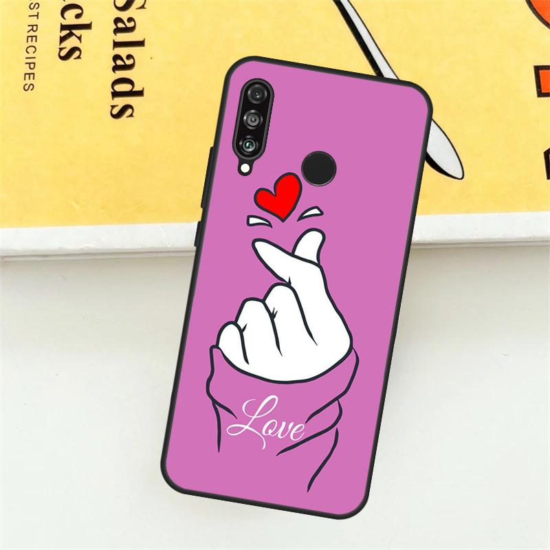 Чехол Kpop Сердце пальцами для Huawei Nova 12i 7i 8i 11i Y73 Y72 Y61 Y91 Y90 Y70 Y60 9 10 SE 11 Pro P30 P40 Lite