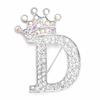 Crown 26 Initial Letters A To Z   Brooch Pins Women