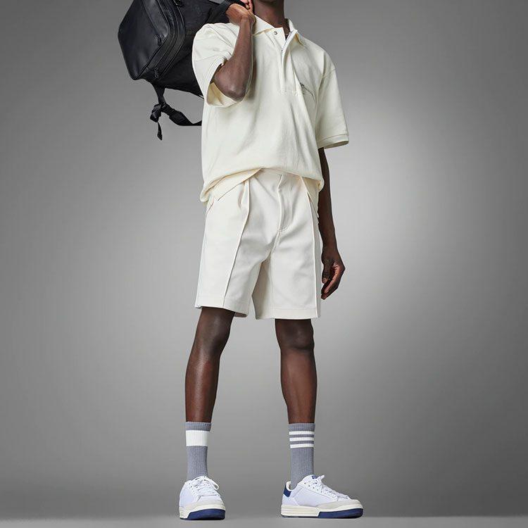adidas Коллекция Originals Синяя Версия Поло-рубашки Мужские Розовый Белый Воротник-поло Средняя Прямая Посадка HM2347