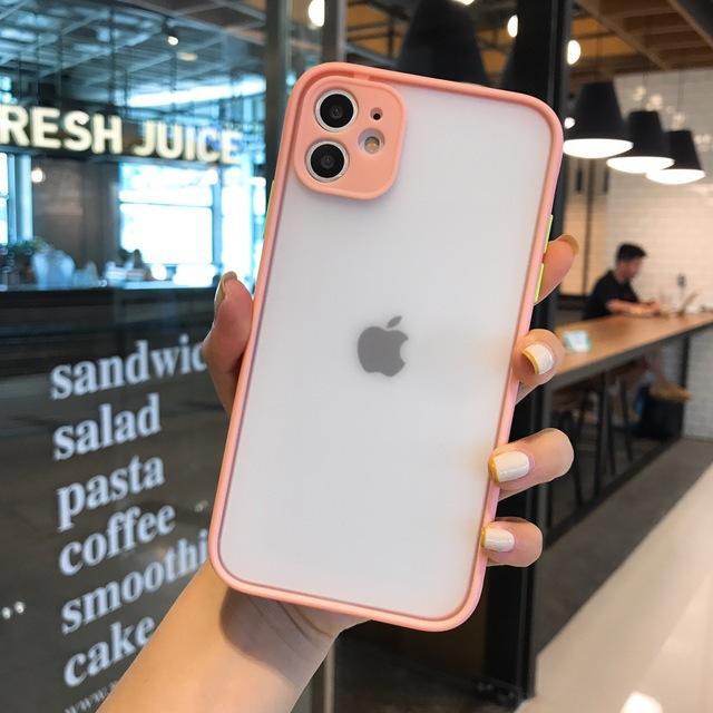 Applicable to iphone16 mobile phone case matte oil spray anti-drop all-inclusive translucent protective case matte texture