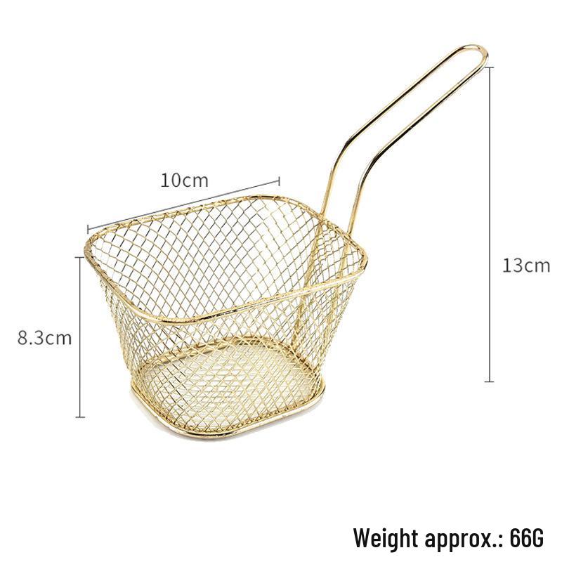 Stainless Steel French Fry Frying Basket with Oil Separator and Draining Rack