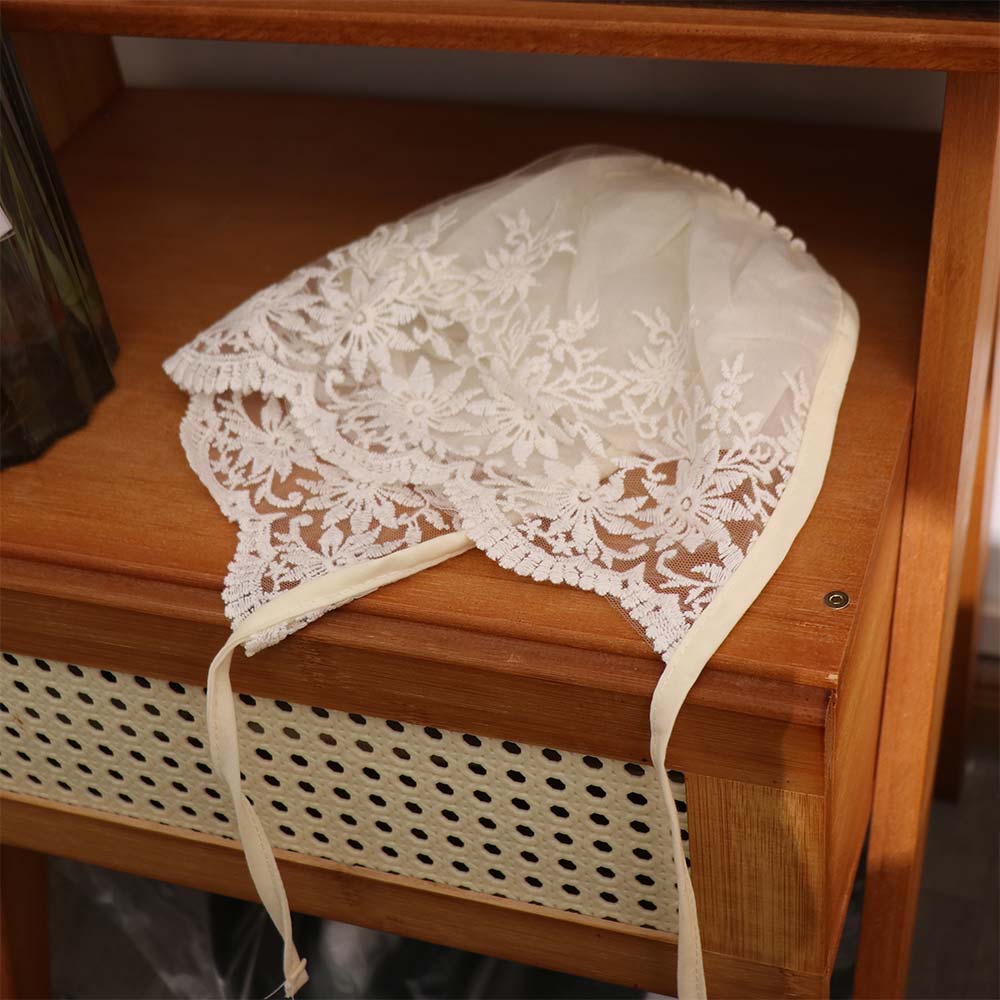 White Infant Lace Hat Flower Girl Bonnet Cap Cute Baby Lace Hat Newborn
