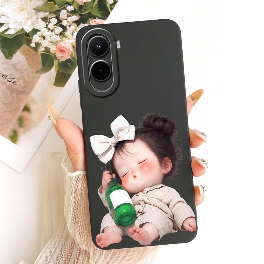 Для Xiaomi Poco M7 4G Чехол Простой Бант Мультяшный Кот Кролик Мягкий Силикон Задняя Крышка Для Xiaomi Poco M7 Plus M7Plus PocoM7 Чехол