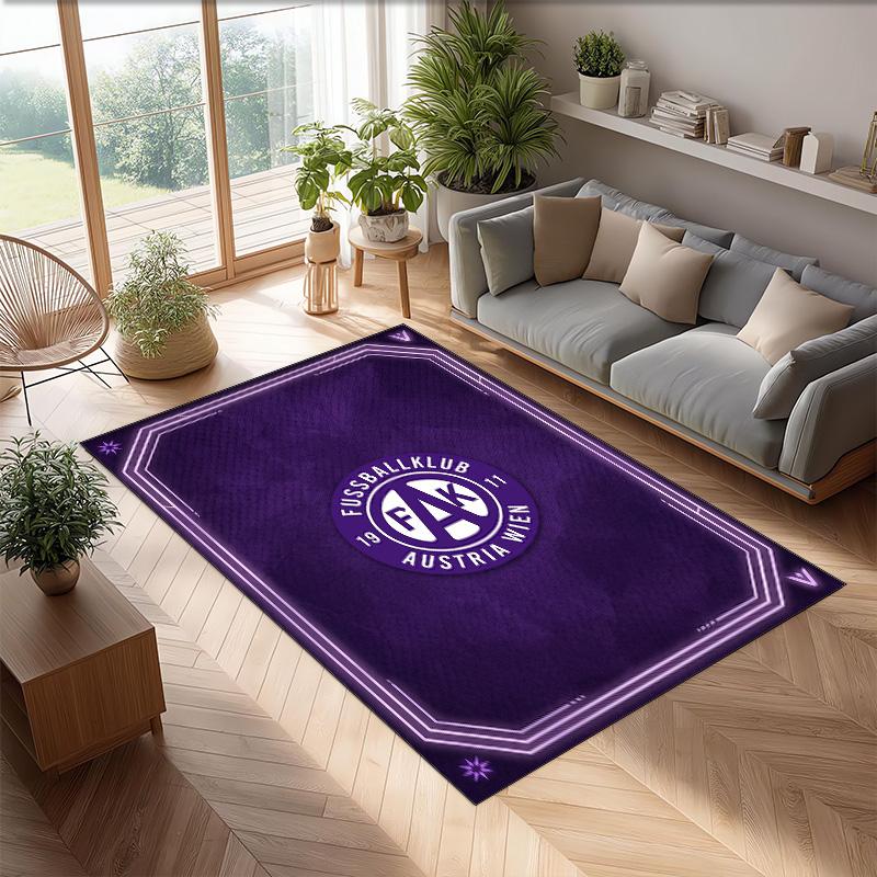 Austria Wien FC Soccer Football Pattern Soft Area Rug Non Slip Indoor Floor Carpet Sports Decor Mat for Bedroom