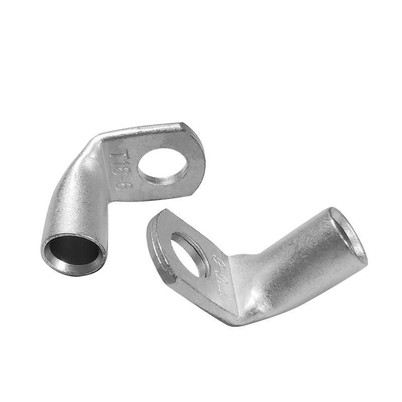 90-Degree Copper Lug Terminal: Right-Angle, Cold-Pressed, High-Current, L-Type, Copper Connector