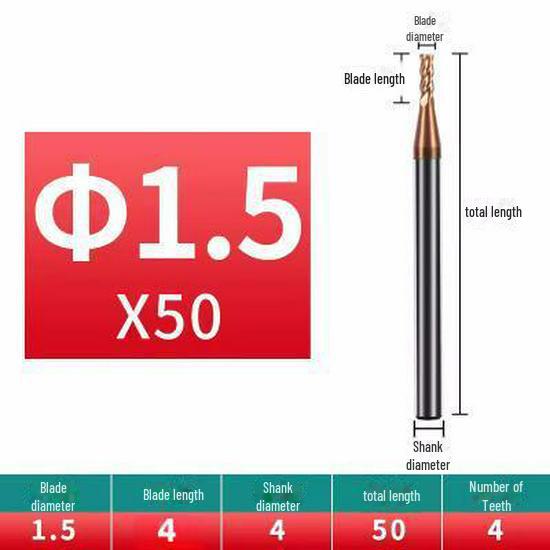 Фреза из вольфрамовой стали с 4 режущими кромками, 55 градусов - цельный твердосплавный концевой резец с прямым хвостовиком - фреза с ЧПУ
