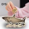 Shark Teeth Display Box Wood Shark Shaped Shadow Box Desktop Collection Display Case for Coin Shell Collectors Shark Lovers