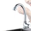 Plastic Steel Kitchen Faucet Silver Single Cold Water