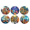 jijijing 2PCS Car Coasters, Oil Painting Print, Decorative Non-Slip Thermal Pads, Stain-Resistant Easy to Clean Cup Holders, for Home Kitchen