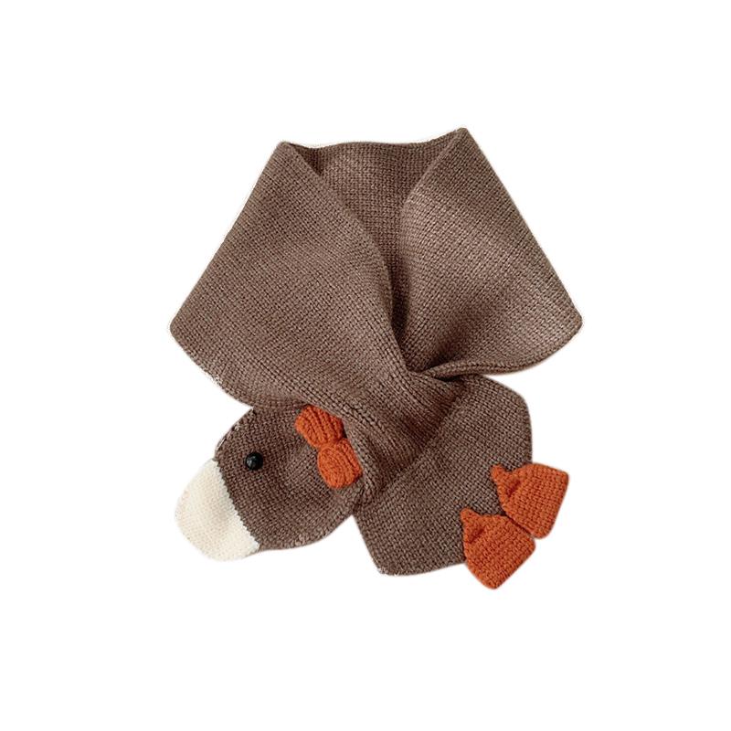 Корейский детский шарф, милый детский шарф с изображением животных, шарфы для мальчиков и девочек, осенне-зимний теплый вязаный шарф, модные детские аксессуары