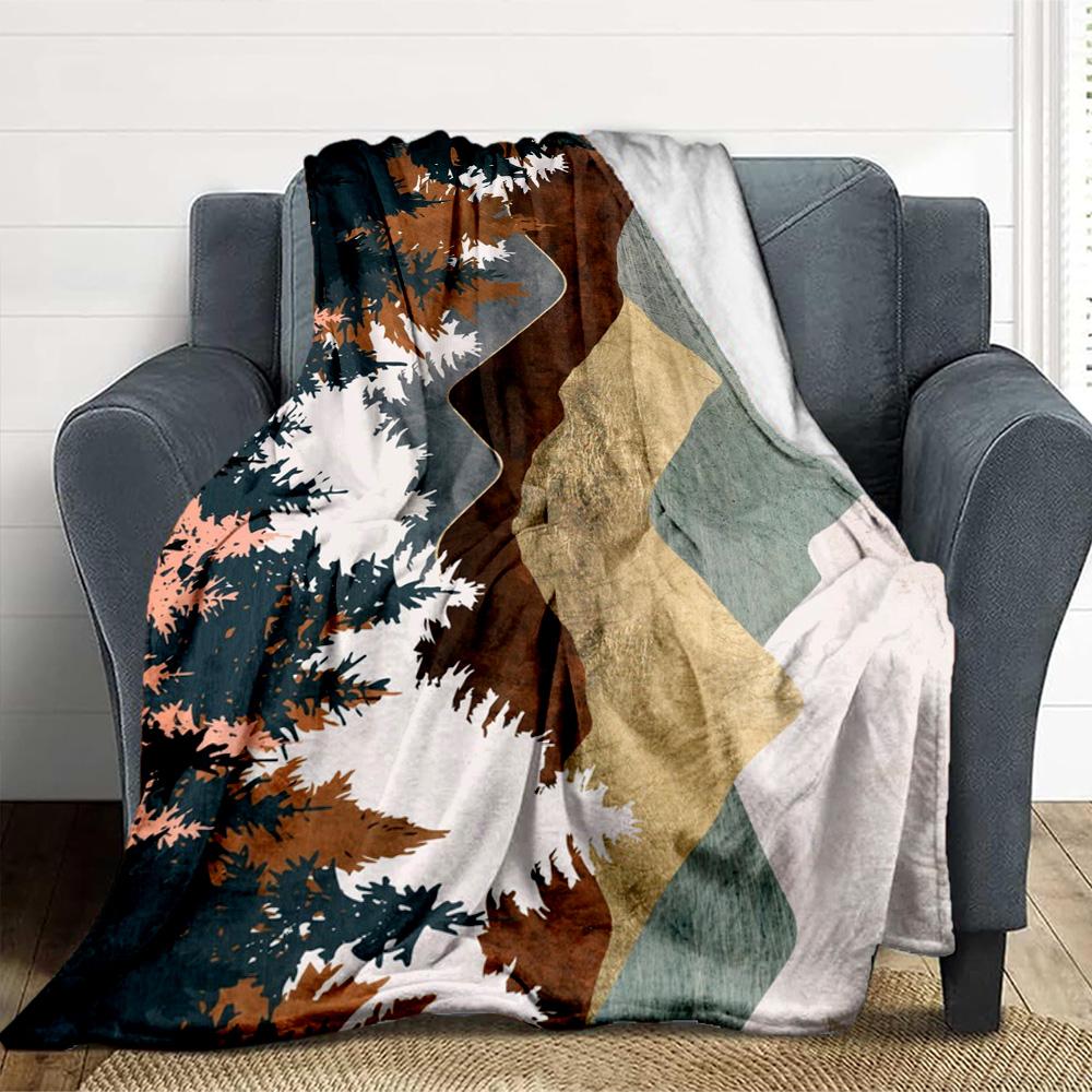 Mountain Forest Flannel Blanket Throw Blanket Soft Warm Sofa Bed Camping Car home Decor Unique Christmas Gift C9301925