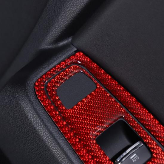 Red Carbon Fiber Interior Window Lift Switch Button Sticker For Subaru BRZ 22+
