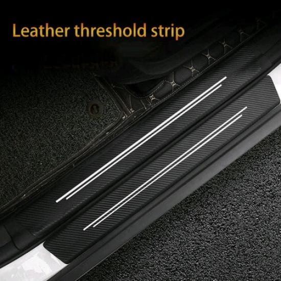 4x Auto Car Door Sill Scuff Cover Protector Strip Anti-slip Carbon Fiber Sticker
