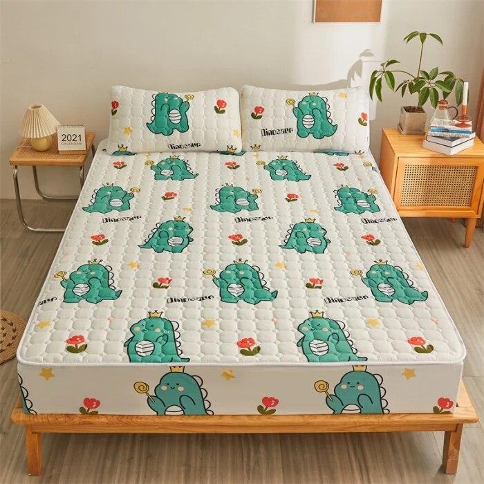 Толстая стеганая эластичная простыня наматрасник для двуспальной кровати, мягкий теплый наматрасник с глубокими карманами, 160*200, зима