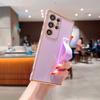 Подходит для GalaxyS23U однотонный гальванический 6D ремешок на запястье Samsung S26U/A36/A56 чехол для мобильного телефона защитный чехол мягкий