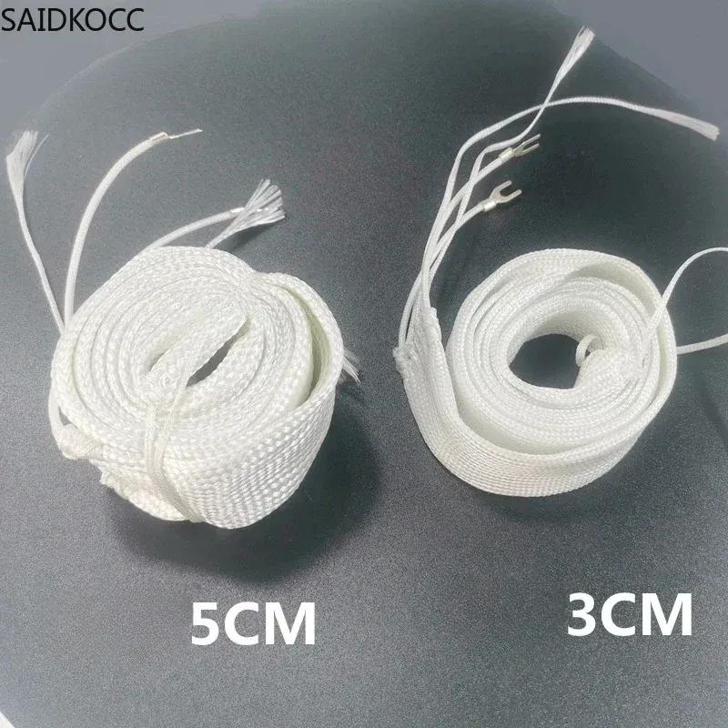 SAIDKOCC Нагревательная лента 3/5 см Ширина 220 В 500 ℃ Стекловолокно Высокотемпературная изоляционная лента Практичный нагрев клапанов и емкостей