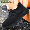 Oulylan Lace Up Breathable Safety Boots Anti Puncture Soft Soled Work Shoes Anti Slip Wear Resistant Protective Footwear For Men