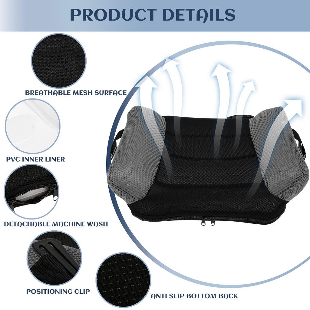Inflatable Booster Car Seat PVC Inflatable Seat Cushion Portable Travel Seat Cushion With Storage Bag Narrow Backless Kid Seat
