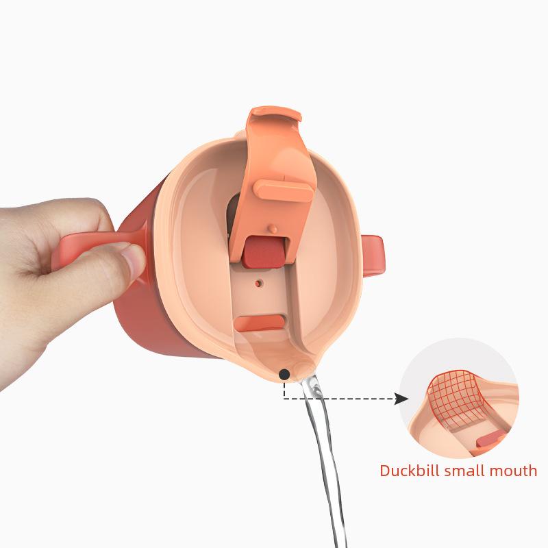 Heguo Baby's Milk Cup with Scale Household Baby's Suction Tube Cup Brewing Milk Drinking Water Drop-resistant Learning Drinking Cup