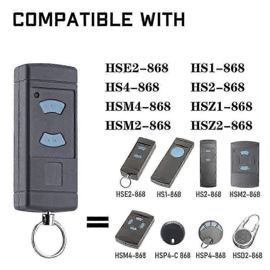 2 Pack Garage Door Remote Handheld Transmitter Replacement for HSE2-868 HS4-868 HSM4-868 Promatic less