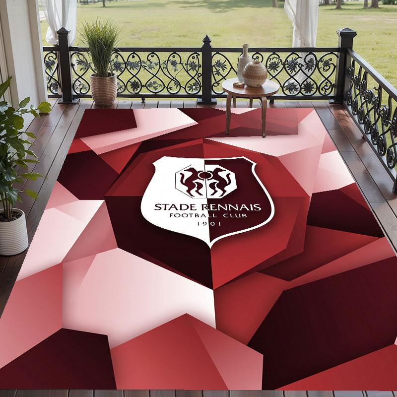 Soft Floor Carpet Stade Rennais FC Pattern Area Rug Decorative Mat For Home Room Decoration