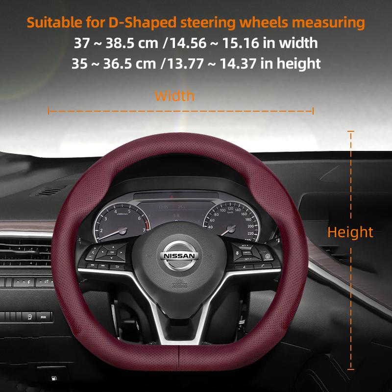 vcxja9 Suitable for Nissan Ultra-Thin Breathable Leather Steering Wheel Cover Suitable for Qashqai J10 J11 March Terrano2 Pathfinder R51 Note E12 