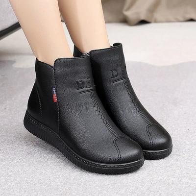 Модная зимняя теплая обувь женская черные короткие ботинки с мехом женские кожаные ботильоны женские водонепроницаемые женские ботильоны на молнии
