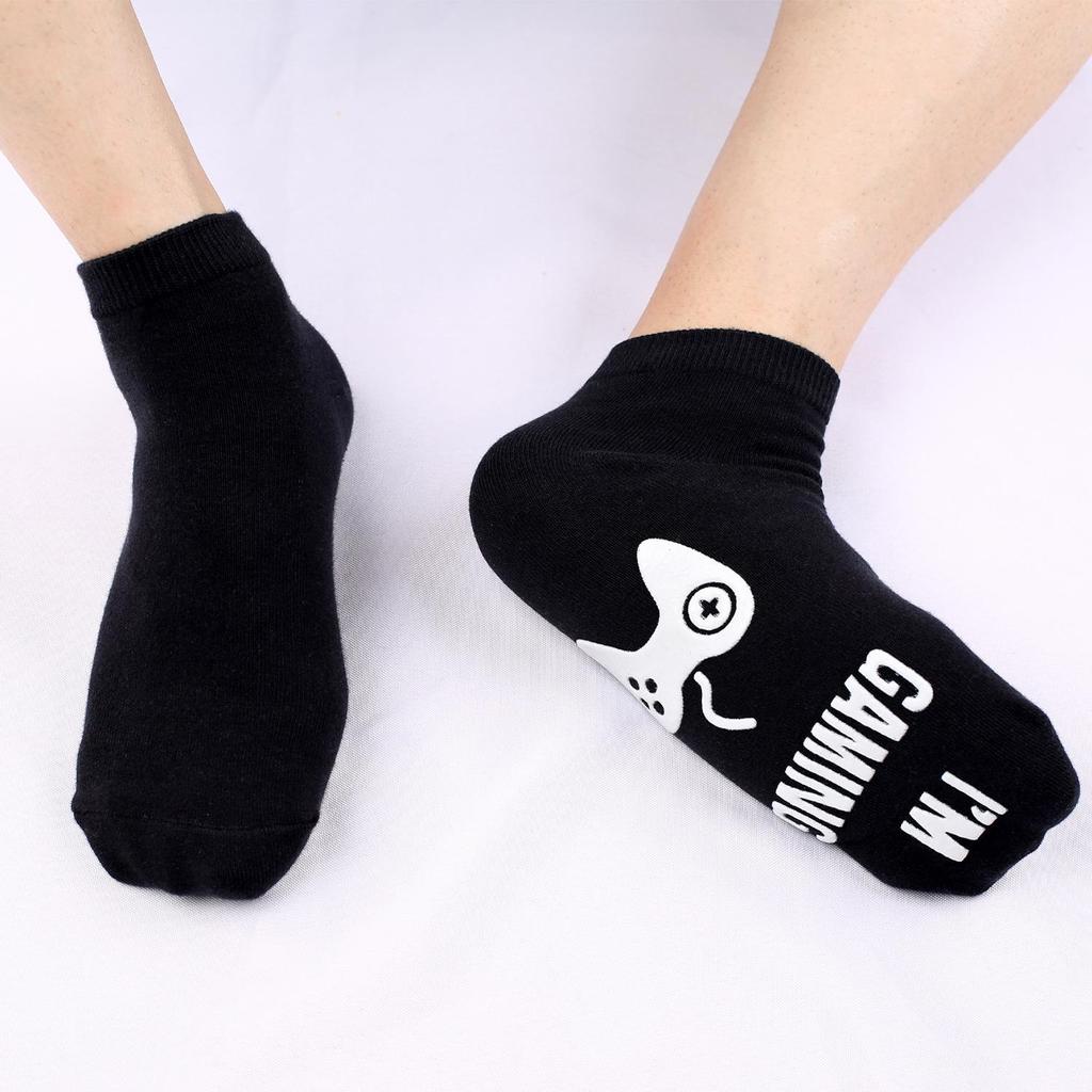 Cross-Border Non-Slip Cotton Game Socks with English Letters - Medium Tube, European & American Style