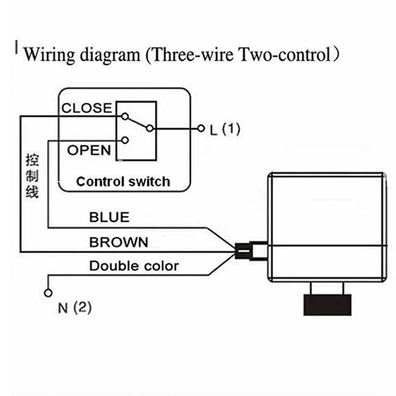 Моторизованный электрический двухходовой латунный шаровой кран Dn20 переменного тока, 220 В, 3-проводной кабель привода