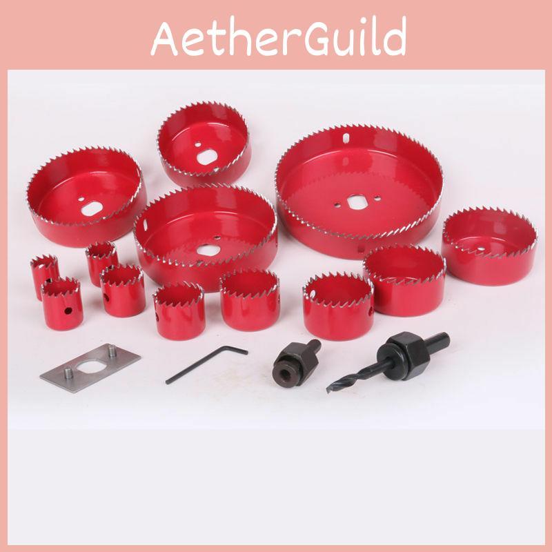 Набор из 16 пильных сверл для проделывания отверстий, дерево, пластик, листовой металл, кейс 3/4" 5" резка